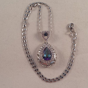 Jewelry - 18K White Gold Mystic Topaz Vine Pendant Necklace Jewelry - 18K White Gold Mystic Topaz Vine Pendant Necklace